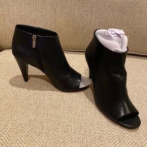 Vince Camuto Elegant Black Peep-Toe Ankle Boots